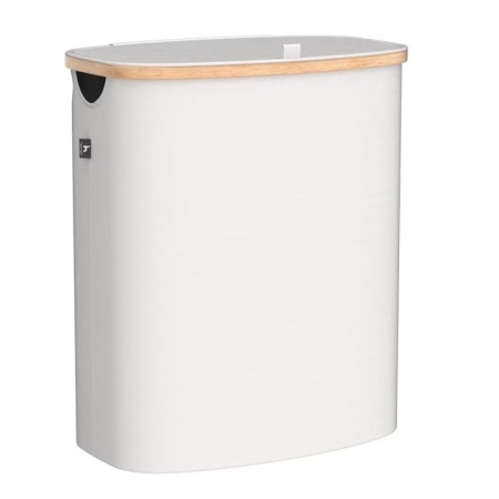 Cos de rufe Hennez cu 3 compartimente, premium, cu capac, sistem sortare, bej, 150 L, Resigilat, Grad A