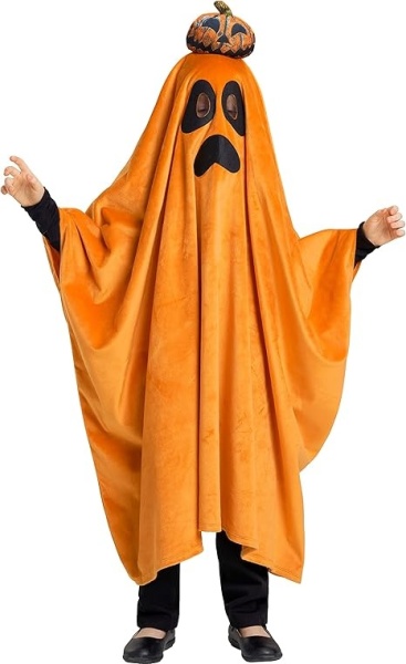 Costum de Halloween pentru copii Ikali, textil, portocaliu/negru, 8-10 ani