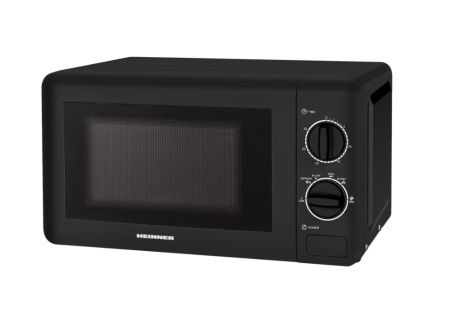 Cuptor cu microunde Heinner HMW-20BK2, 20 L, 700 W, Control mecanic, Negru, RESIGILAT, 1 AN GARANTIE