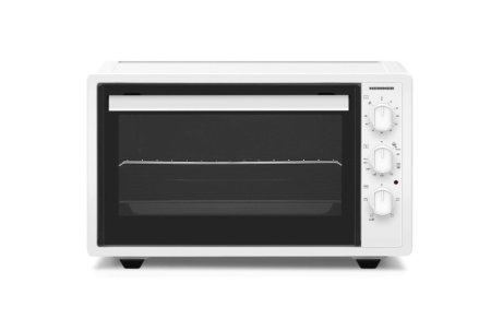 Cuptor electric Heinner HCE-S37WH, 1650W, capacitate 37l, 220°C, 4 functii de gatire, timer, grill, accesorii: gratar si tava de copt, Alb, LIPSA AMBALAJ ORIGINAL, 1 AN GARANTIE