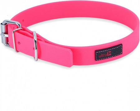 Curea pentru caini Ultrahund, plastic/tesatura, roz, 56-66 cm