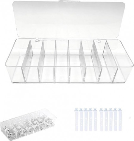 Cutie pentru organizarea cablurilor, Thirei, plastic, transparent, 26 x 9.3 cm