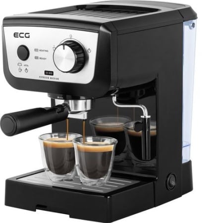 Espressor manual ECG ESP 20101 Black, 1140 W,1.25 L, dispozitiv spumare, 20 bar - Img 1