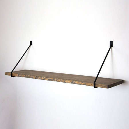 Etajera Eby, metal/lemn, negru/maro, 20 x 60 x 14 cm - Img 1