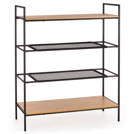 Etajera HM REG21 negru/stejar auriu, 111x34x129 cm