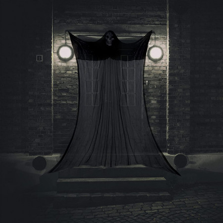 Fantoma de agatat pentru Halloween Halcyerdu, negru, poliester, 3,3 x 1,8 m - Img 1