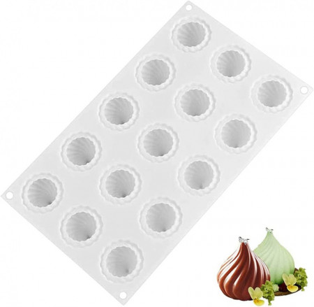 Forma pentru ciocolata/prajituri NALCY, silicon, alb, 19,7 x 17,3 cm - Img 1