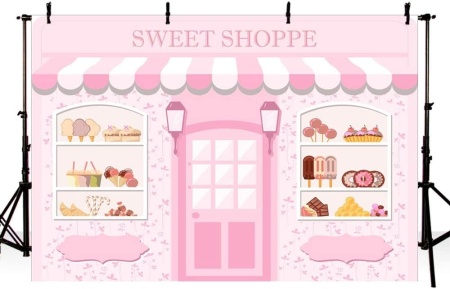 Fundal foto Aibiin, model Sweet Shoppe, poliester, multicolor, 210 x 150 cm