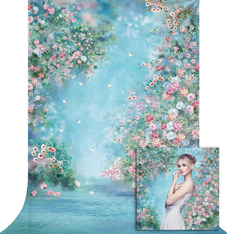 Fundal foto Allenjoy, model pentru floral, vinil, multicolor, 150 x 210 cm