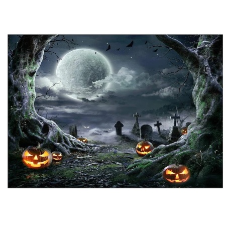 Fundal foto pentru Halloween Aiikes, vinil, multicolor, 240 x 180 cm