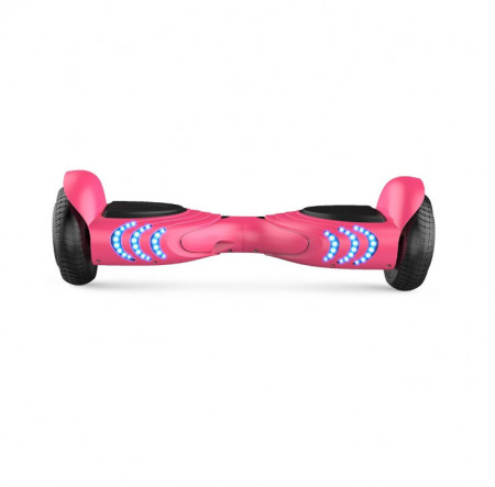 Hoverboard Tomoloo, LED, aluminiu/plastic, roz, 63,5 x 23,9 x 23,4 cm