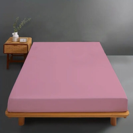 Husa de pat din bumbac 100%, tricot, roz, 140x200 cm