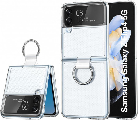 Husa de protectie pentru Samsung Galaxy Z Flip 4 5G STARRYNOVA, PC, transparent/argintiu