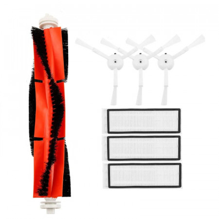 Kit de accesorii pentru aspiratorul Xiaomi Mi si Roborock S50 S51 S6 Abc, plastic/textil, alb/negru/portocaliu, 7 piese