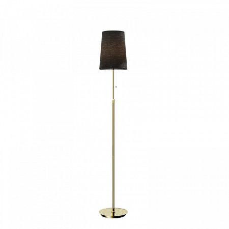 Lampadar Pordis, metal/tesatura, negru/alama, 25 x 164,5 cm - Img 1