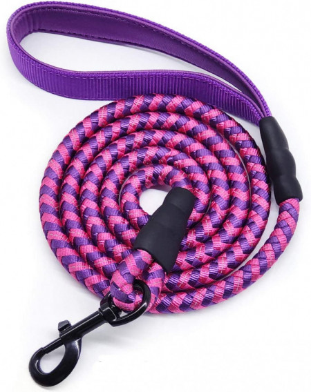 Lesa pentru caine Mycicy, nailon, roz/violet, 180 cm