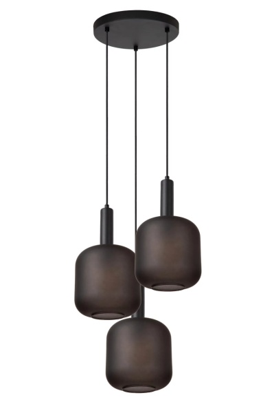 Lustra tip pendul Eloise, sticla, negru, 150 x 50 x 35 cm