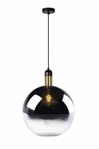 Lustra tip pendul Julius, metal/sticla, negru/auriu/transparent, 40 x 170 cm