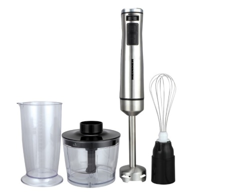 Mixer vertical Heinner HHB-DC1000SSBK , 1000w, viteza variabila + turbo, tel, Tocator, Negru cu insertii inox - Img 1