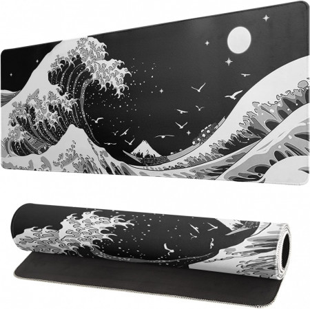 Mousepad Mis.Moon, lycra, alb/negru, 30 x 80 cm