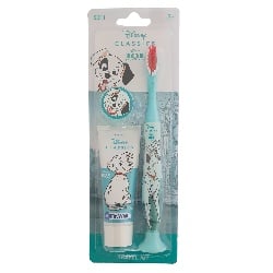 Mr.White 101 DALMATIENI Set Periuta dinti cu ventuza si Pasta de dinti copii +3 ani Aroma Capsuni 25ml