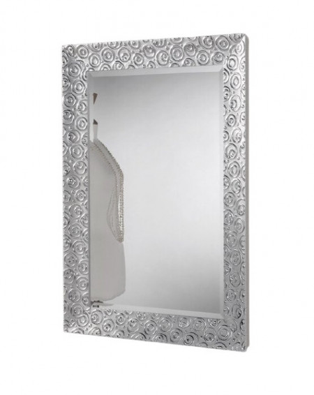 Oglindă Accent, cadru lemn alb/ argintiu, 94,5 x 69 cm - Img 1