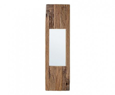 Oglinda de perete Rafter, lemn/sticla, maro, 25 x 4 x 90 cm - Img 1