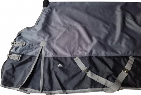 Patura de iarna pentru cai TGW RIDING, nailon, gri/negru 76 x 160 cm