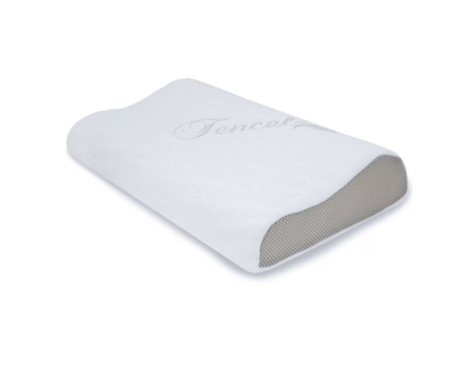 Perna ergonomica Tencel Contour, cu spuma cu memorie, alb/gri, 60X40X12, by CEDA HOME