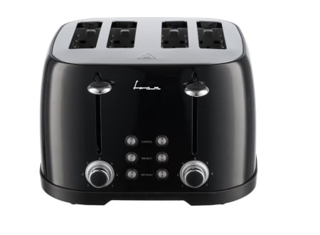 Prajitor de paine FRAM FTP-800BK, 1600W, capacitate 4 felii, 6 nivele de rumenire, Negru, RESIGILAT, 1 AN GARANTIE