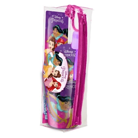 Princess Disney Set voiaj copii +3 ani Pasta dinti 75 ml, pahar apa si Periuta dinti Soft cu capac si ventuza