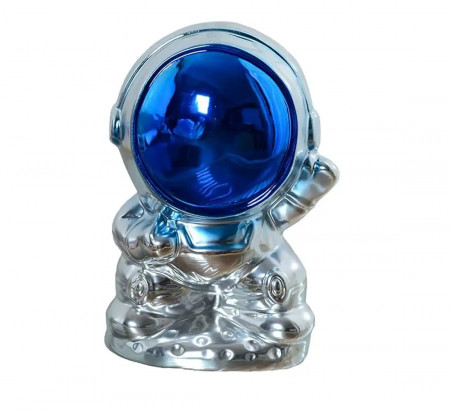 Pusculita Hosoncovy, model astronaut, ceramica, argintiu/albastru inchis, 17 x 11,5 cm
