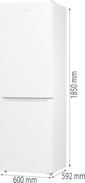 RESIGILAT – COMBINA FRIGORIFICA GORENJE NRK6191EW4, Clasa F, 300L, NoFrost Plus, IonAir, Multiflow 360°, Alb