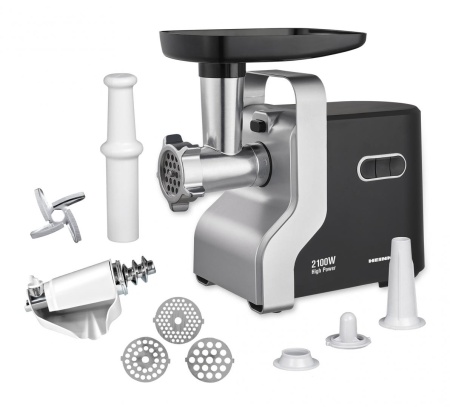 RESIGILAT - MASINA DE TOCAT HEINNER MG-2100BKSL, Putere 2100W, Accesoriu rosii, Negru/Argintiu