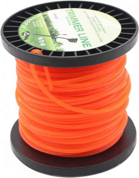 Rola cu fir pentru cositoarea electrica KiAKUO, nailon, portocaliu, 50 m x 2,7 mm - Img 1