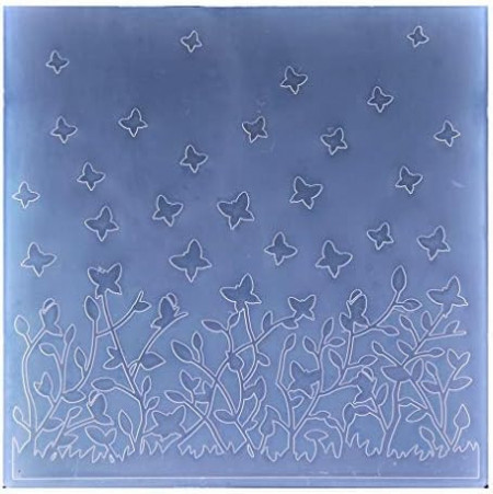 Sablon in relief pentru proiecte artizanale din hartie Kwan Crafts, plastic, transparent, 19.8 x 19.8 cm