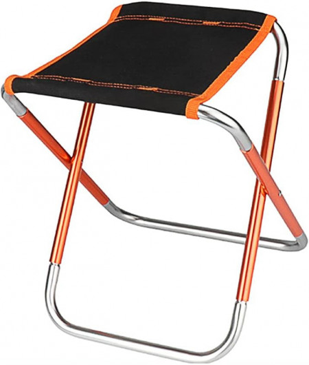 Scaun pliabil de camping Ysislybin, nailon/metal, portocaliu/negru, 23.5 x 21.5 x 28 cm