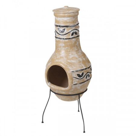 Semineu Karll din ceramica, nisip, 44,5 x 43 x 111 cm - Img 1