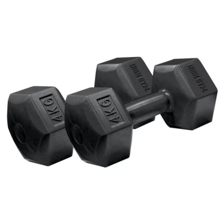 Set 2 gantere Iron Gym, 2x4 Kg, premium, Vinil, Negru, Resigilat, Grad A