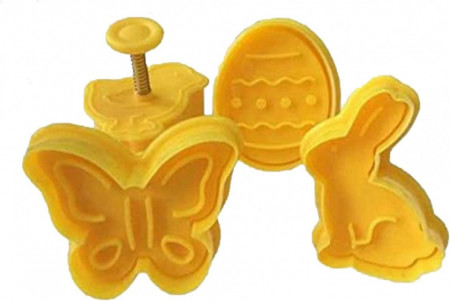 Set 4 forme pentru prajituri de Paste Ding Yongliang, plastic, galben - Img 1
