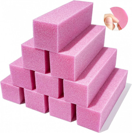 Set de 10 buffere pentru unghii Lofuanna, acrilic, roz, 9.5 x 2.5 x 2.5 cm