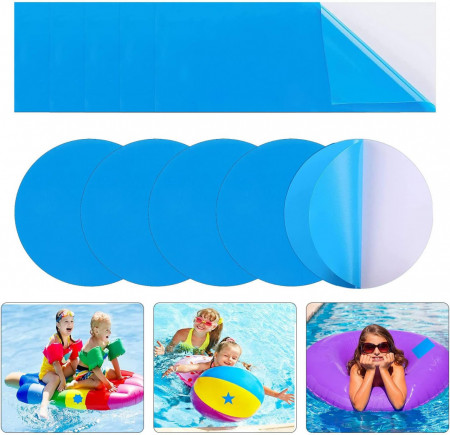 Set de 10 patch-uri pentru repararea piscinei Sunshine Smile, PVC, albastru