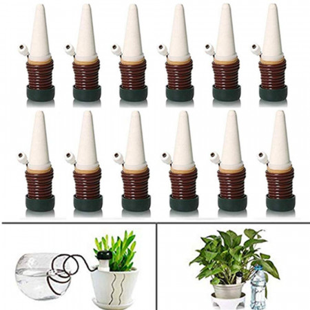Set de 12 dispozitive pentru irigare plante Sibosen, plastic, multicolor, 11 x 3 cm
