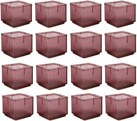 Set de 16 protectii pentru picioare mobilier YGMXZL, silicon, rosu inchis, 42-48 mm