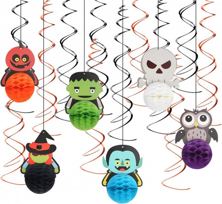 Set de 18 decoratiuni pentru Halloween Sunyok, PVC, multicolor, 70 cm