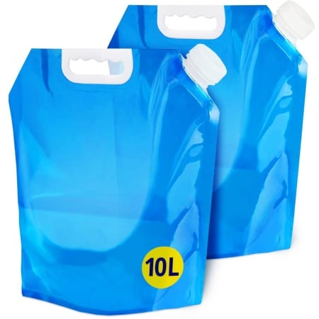 Set de 2 canistre pliabile pentru apa potabila Nedit, material ecologic PE, albastru, 40 x 40 x 2 cm , 10 L