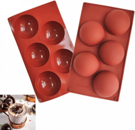Set de 2 forme pentru ciocolata/jeleu TASHELLS, silicon, maro, 30 x 17,5 x 4 cm - Img 1