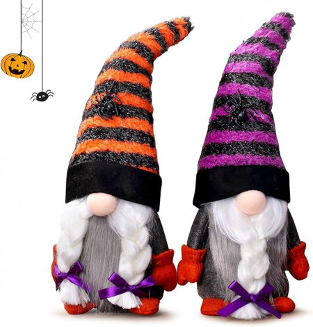Set de 2 gnomi de Halloween, textil, multicolor, 32x8x14cm