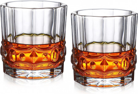 Set de 2 pahare pentru whisky Venga amigos, sticla, transparent, 8 x8,8 cm, 300 ml