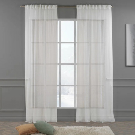Set de 2 perdele Lilijan Home &amp; Curtain, poliester, alb, 280 x 325 cm